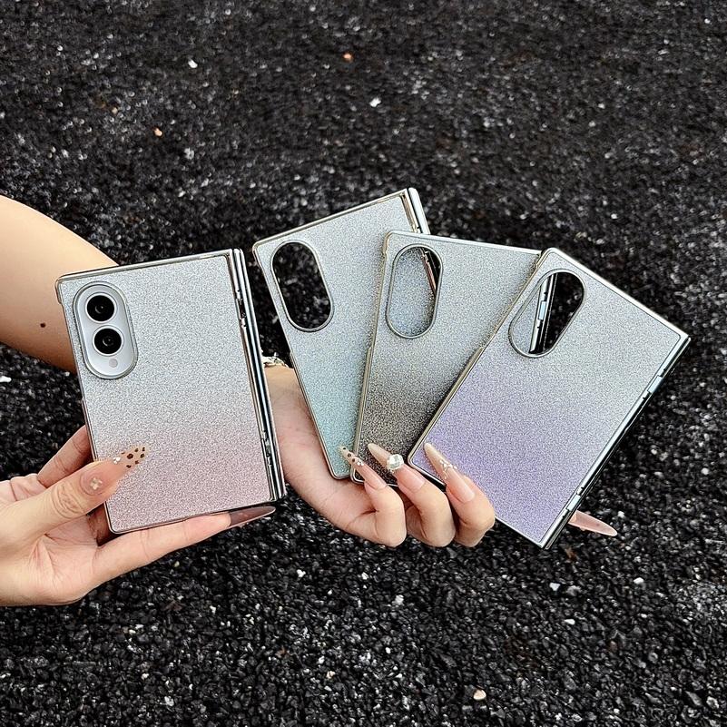 Чехол-рамка с блестящим градиентом с покрытием для Samsung Z Fold 8 Ultra Fold8 wide Galaxy Z Fold 7 Магнитная откидная петля Защитная крышка