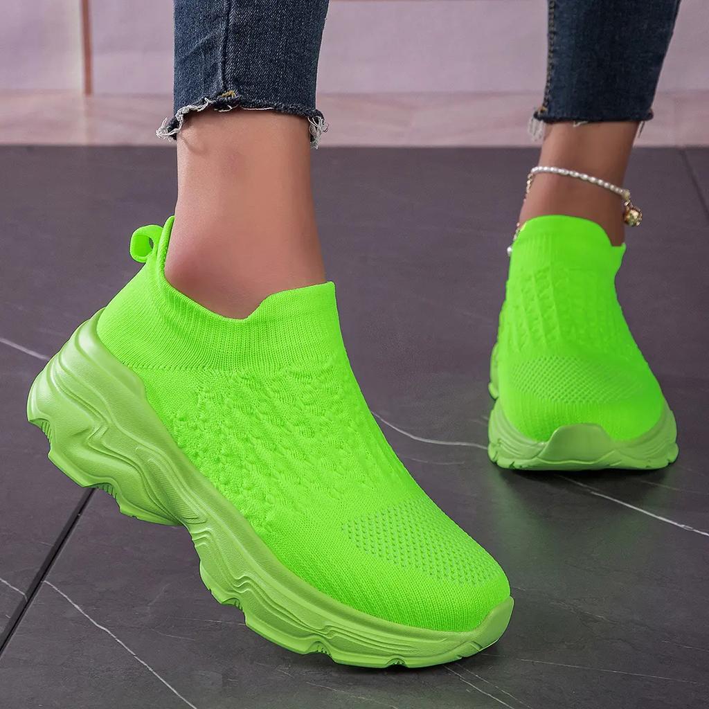Sneakers Women Shoes Women Sport ShoesCasual Fly-knitting One-pedal Lightweight Low-top Women's Shoes