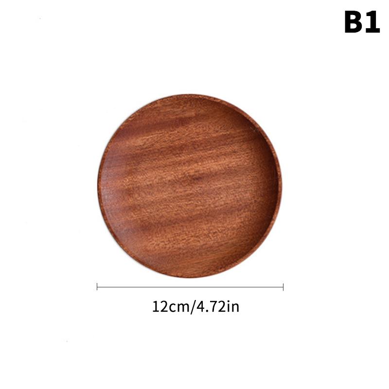 Large Size Walnut Wooden Tray Ins Wind Wooden Plate Dinner Plate Cake Bread Coffee Tea Solid Wood Plate Tray Serving Table Plate