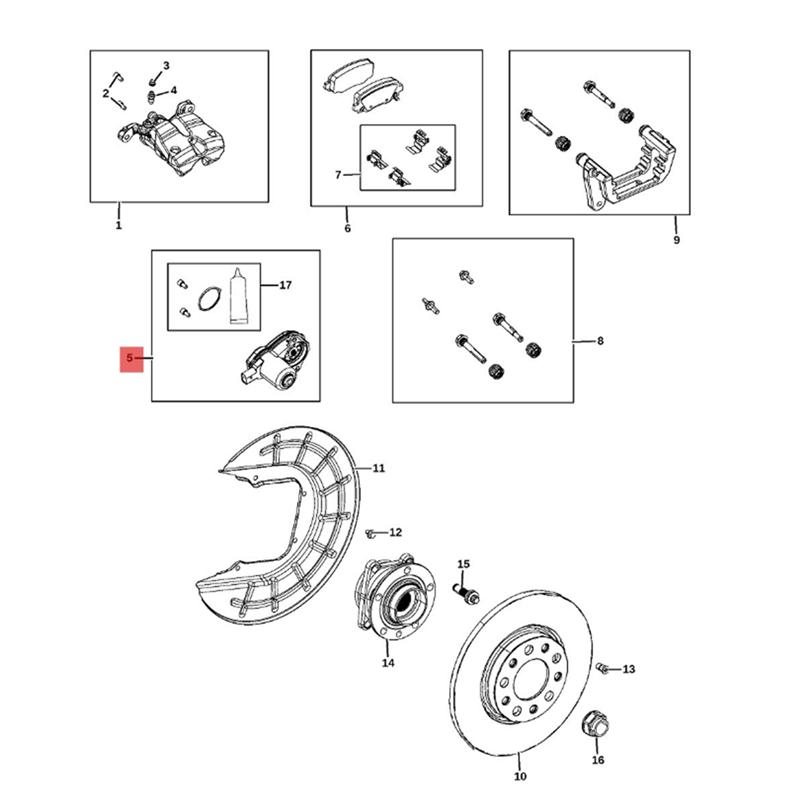 Car Rear Brake Cylinder Motor 68225300AA 53379831 For Jeep Cherokee Compass Chrysler 200 14-2021