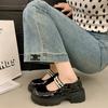 Fashion 2025 High Heel Leather Shoes All-Match Outdoor Mary Jane Sexy Pump Sandals Ladies Latest Slimming Outside Lolita Retro Dress Cro