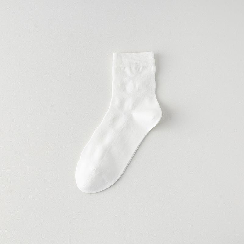 Мужские носки до середины икры, Летние тонкие антибактериальные из чистого хлопка, Дезодорирующие, Влагоотводящие сетчатые черные мужские длинные носки для делового костюма