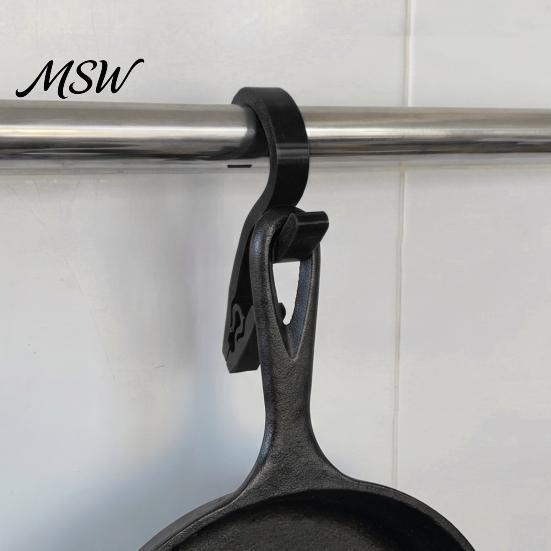 Multipurpose Utility Hooks S-Shaped Hook with Clip, Heavy Duty Hanging Hook, 2-In-1 3D Printed Multi-functional Clamp Hanger, Clothes Pin Hanger