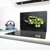 GLASS PROTECTIVE PLATE FOR STOVE 80x52 FRUIT