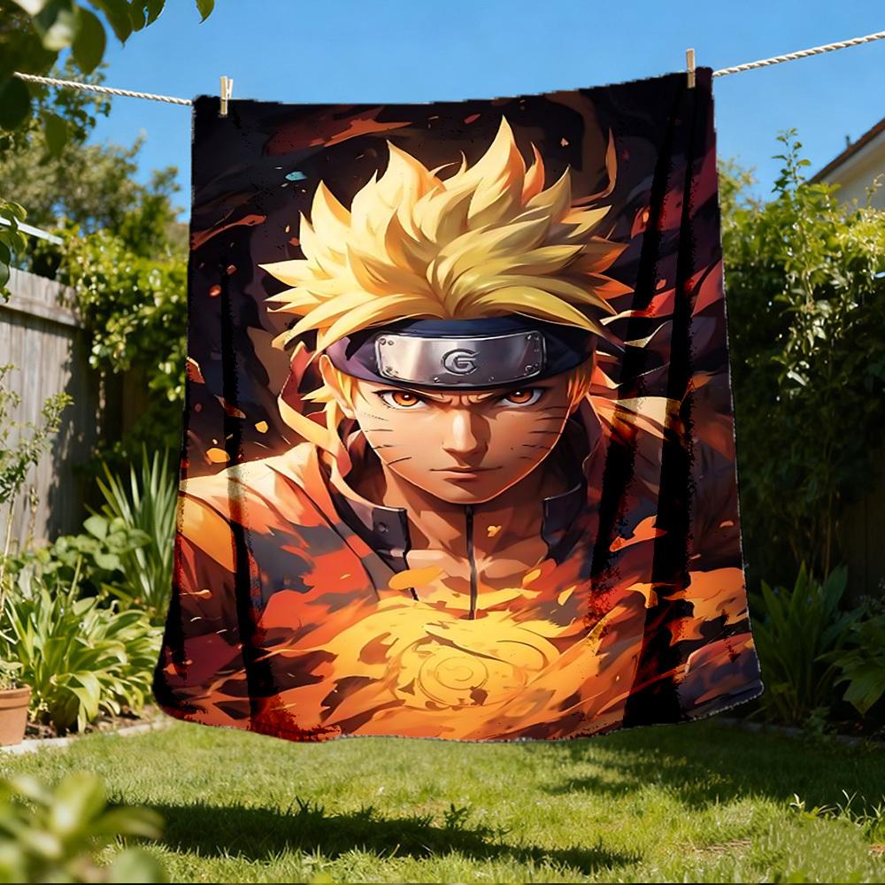1 шт. Фланелевое плед-одеяло Naruto для улицы, мягкое, уютное, теплое, для всех сезонов, можно стирать в машине,