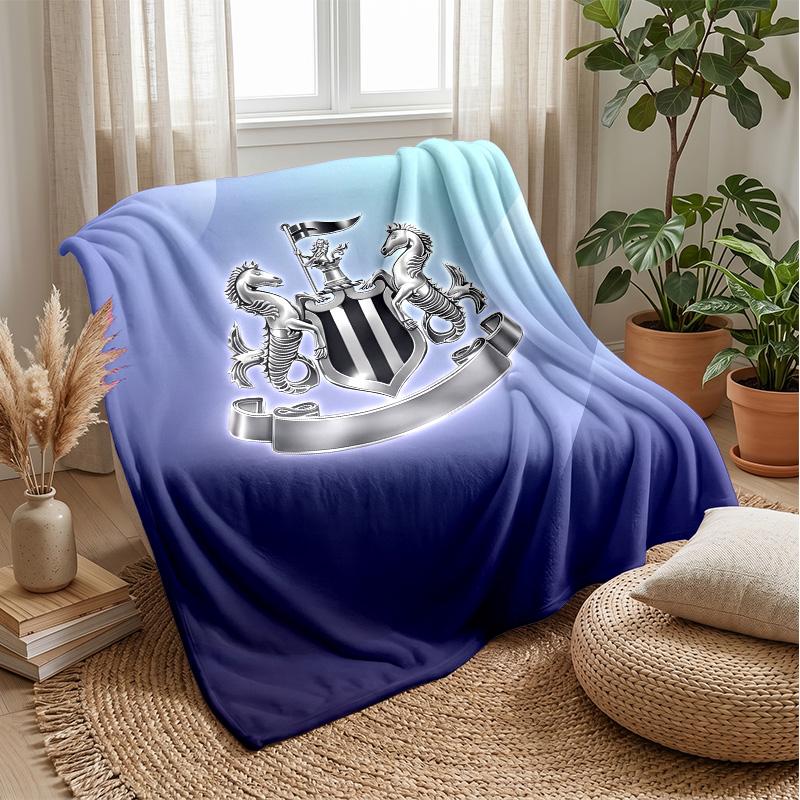 Newcastle United Football Print Flannel Blanket, Soft Warm Lightweight Throw Blanket for Sofa Bed Camping
