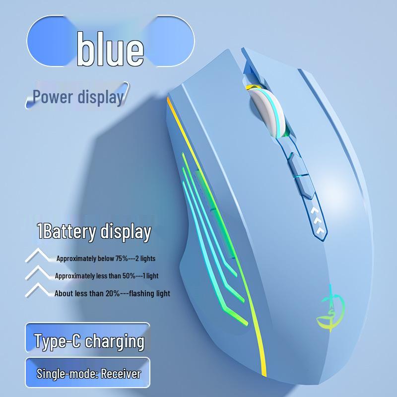 Перезаряжаемая бесшумная беспроводная Bluetooth игровая мышь для настольного компьютера и ноутбука (Мужчины и женщины)