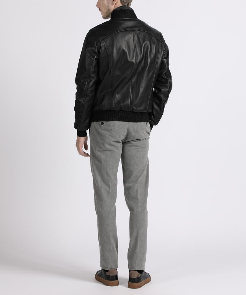 Panicale Black Two-Way Studded Lambskin Blouson