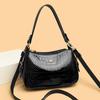 Korean Style Women's Crocodile Pattern Shell Crossbody Bag - 2025 Bright Leather Fashion