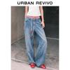 UR Women's Patchwork Plaid Cherry Denim Long Pants
