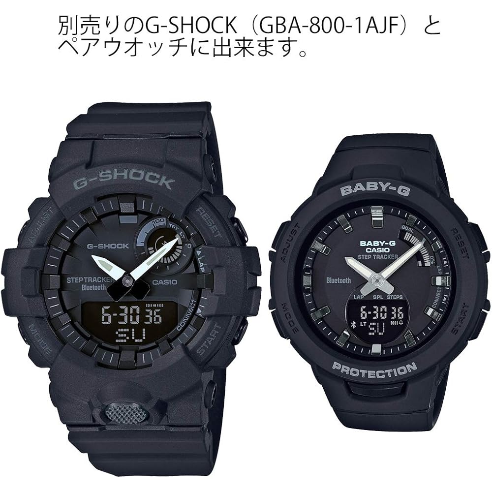 Спортивные часы Casio Baby-G BSA-B100-1AJF с Bluetooth и шагомером для женщин, черные