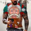 Funny Santa Claus Christmas T-Shirts 3d Print  Tops Tees Mens Shirts Summer Holiday Casual T-Shirts