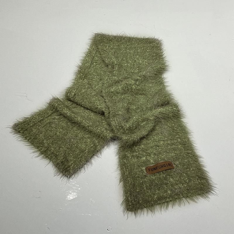 Scarf Autumn and Winter Thickened Warm Knitted Scarf Women's Winter New Fashion Versatile High-end Wool Shawl Scarf