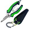 Fishing Pliers Saltwater Hook Removers Crimper Split Ring Tool Fishing Gear Line Cutters with Safety Lock and Sheath