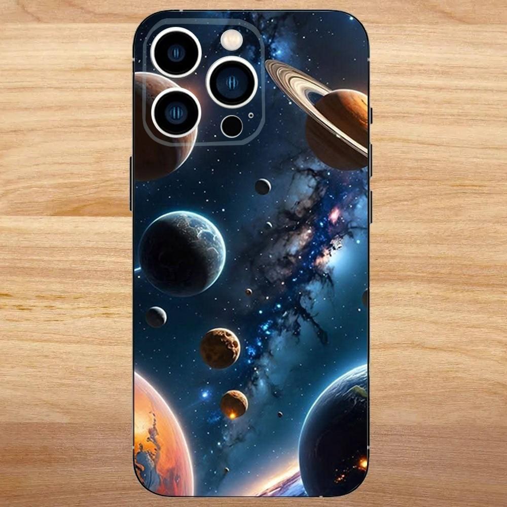 Чехол для телефона "Сатурн и Солнечная система" для iPhone 16,15,14,13,12,11,Mini,Pro,SE,MAX Белый Матовый Ударопрочный Чехол