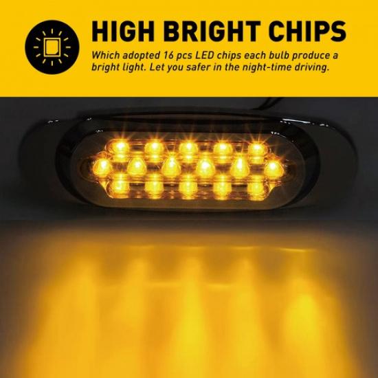 Amber LED Clearance 2X Side Lights Lamp Trailer Marker Caravan Truck Lorry RV
