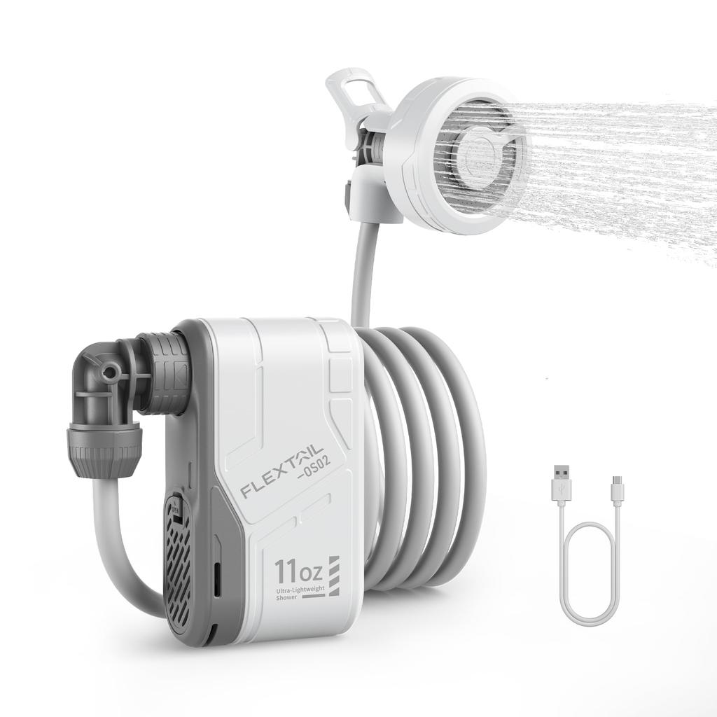 FLEXTAILGEAR MAX SHOWER Портативный электрический кемпинговый душ Двойной поток воды Сильный напор для дома Автомобиля Аварийной ситуации Растений Уличный душ Душ, Душ,