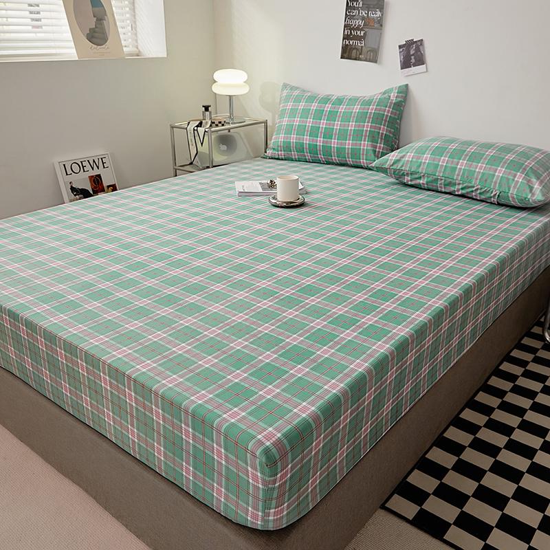 Хлопковая простыня однотонного цвета с эластичной лентой Нескользящий регулируемый наматрасник Мягкий удобный для двуспального размера King Queen Size