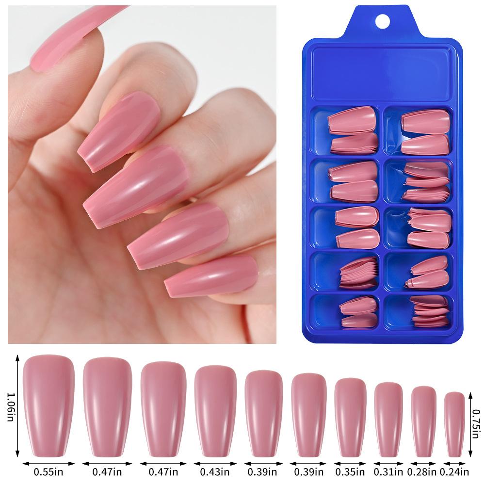 Однотонный Наращиваемый Ноготь Синяя Коробка Балетные Полные Накладки на Ногти Однотонный Наращиваемый Ноготь Накладка на Ноготь