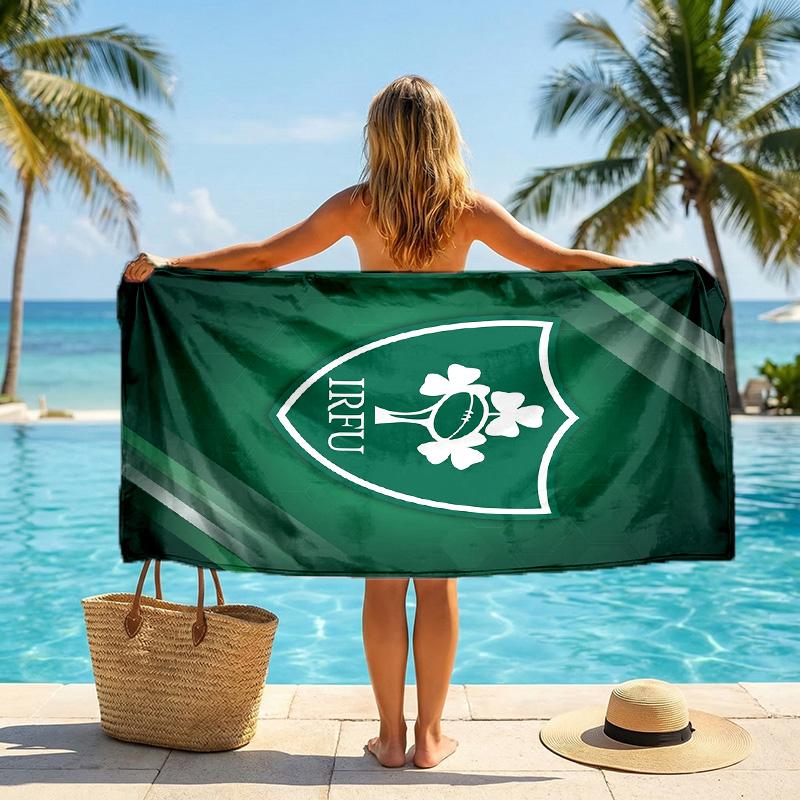 Ireland Rugby Fashion Beach Towel Portable Soft Quick Dry Towel For Swimming Camping Holiday Use