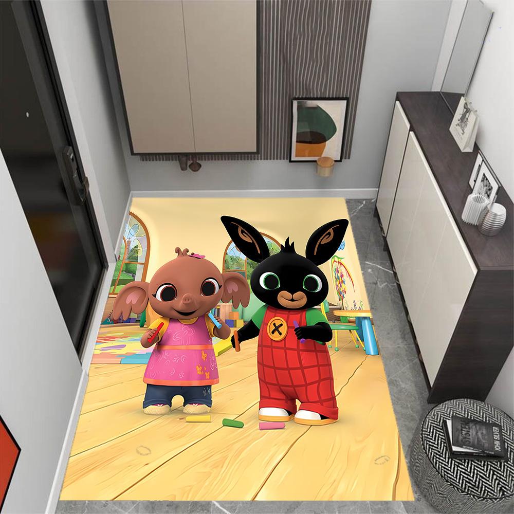 Bing And Friends In Garden Themed Anti-Slip Rugs - Polyester Home Decor, Suitable for Bedrooms, Living Rooms, Doorways, Studios, and Decorations