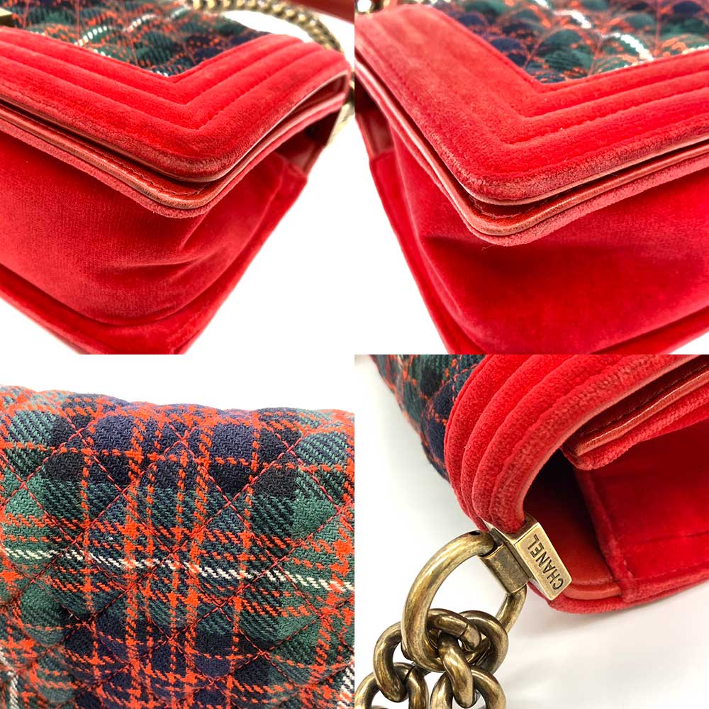 Used CHANEL Boy chanelShoulder Bag Velor Women