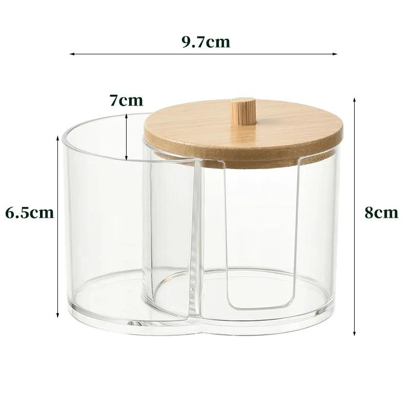 Cotton Round Pad Holder Powder Puff Storage Box Home Cotton Swab Box Makeup Organizer Dustproof Portable Durable Bathroom Jar