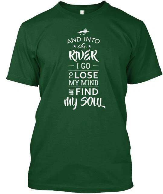 Into The River Fly Fishing TTshirt Made in the USA Size S to 5XL