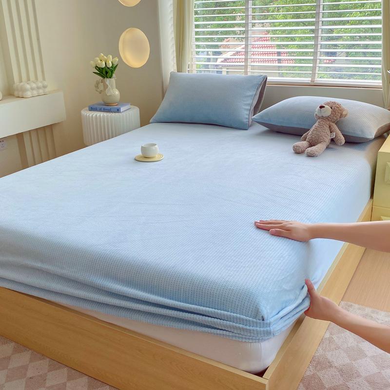 Однотонное покрывало на кровать бархатная простыня на резинке теплое простыня для кровати приятное к коже постельное белье зимние простыни простыня(Наволочка Нужен заказ)