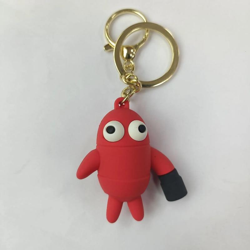 Cute REPO Robot Keychain Figure Soft Rubber Mobile Game Accessory Keyring Bag Charm Gift Collectible
