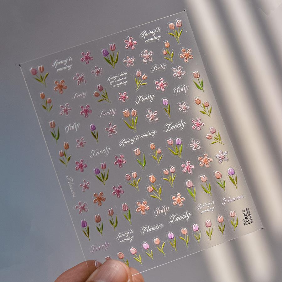 1pcs 5D Bronzing Retro Star Nail Art Stickers Luxury Gold Silver Fire Pattern Nail Decorations Transfer Decals DIY Accessories