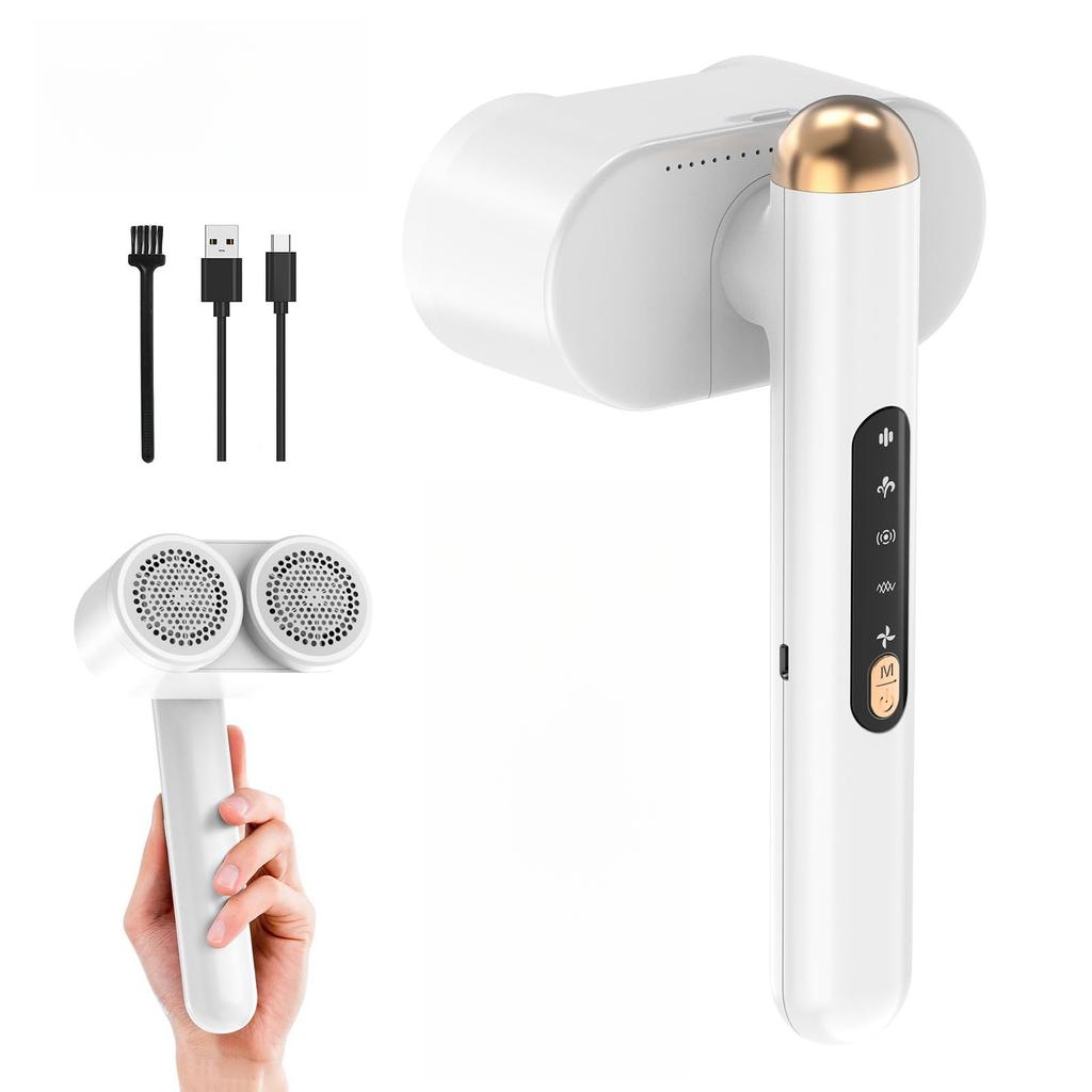 Бритва для ткани, перезаряжаемая, с двумя головками, 4-скоростной режим, вращающаяся ручка, портативная, беспроводная, подходит для штор и свитеров