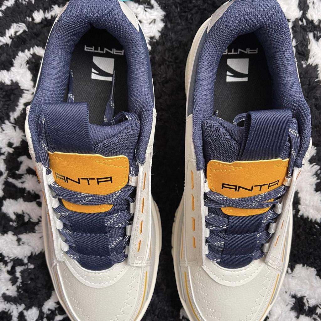 Anta Кроссовки Lifestyle Series с нескользящей износостойкой подошвой для скейтбординга, мужские, белые, синие, серые 912228033-12