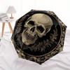 Elegant Skull Decorative Plate, Gothic Wall ArtUmbrella with Cute Design, Portable 3-Fold Compact Umbrella for Men & Women, Valentine's Day Mother's D