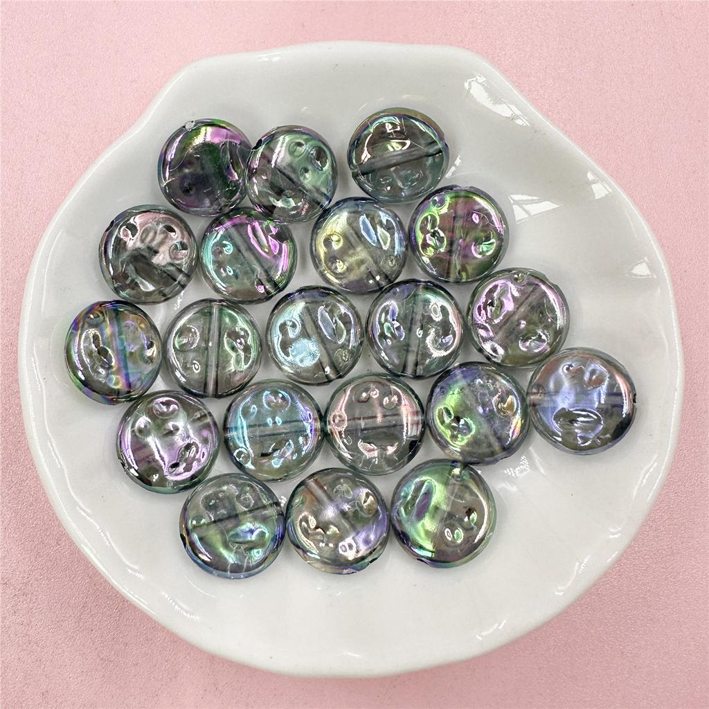 Hanmade 20pcs Acrylic Mobile Phone Chain Round DIY Handmade Materials Solid Color 12mm Loose Button Beads Multi-cut DIY Bracelet