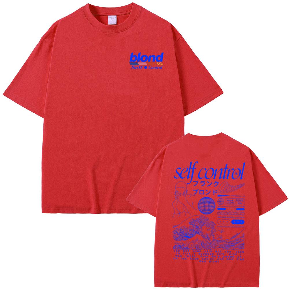 2026 New Rapper Frank Hip Hop Vintage Tshirt Blond Self Control T Shirt Ocean Fashion Tshirts Unisexs Oversized Short Sleeve Tees