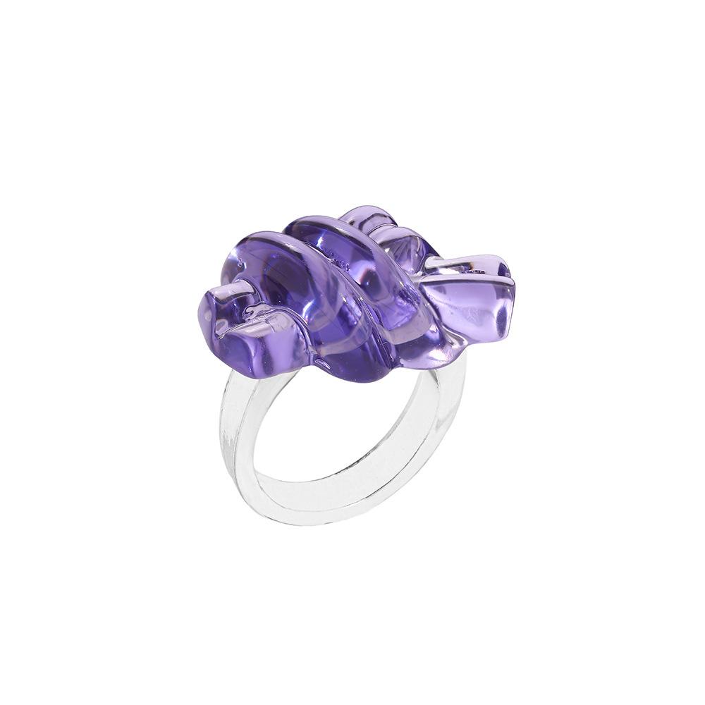 Candy Colored Resin Ring Transparent Geometric Ring Y2K Yabi Size Decorative Ring with Accessories