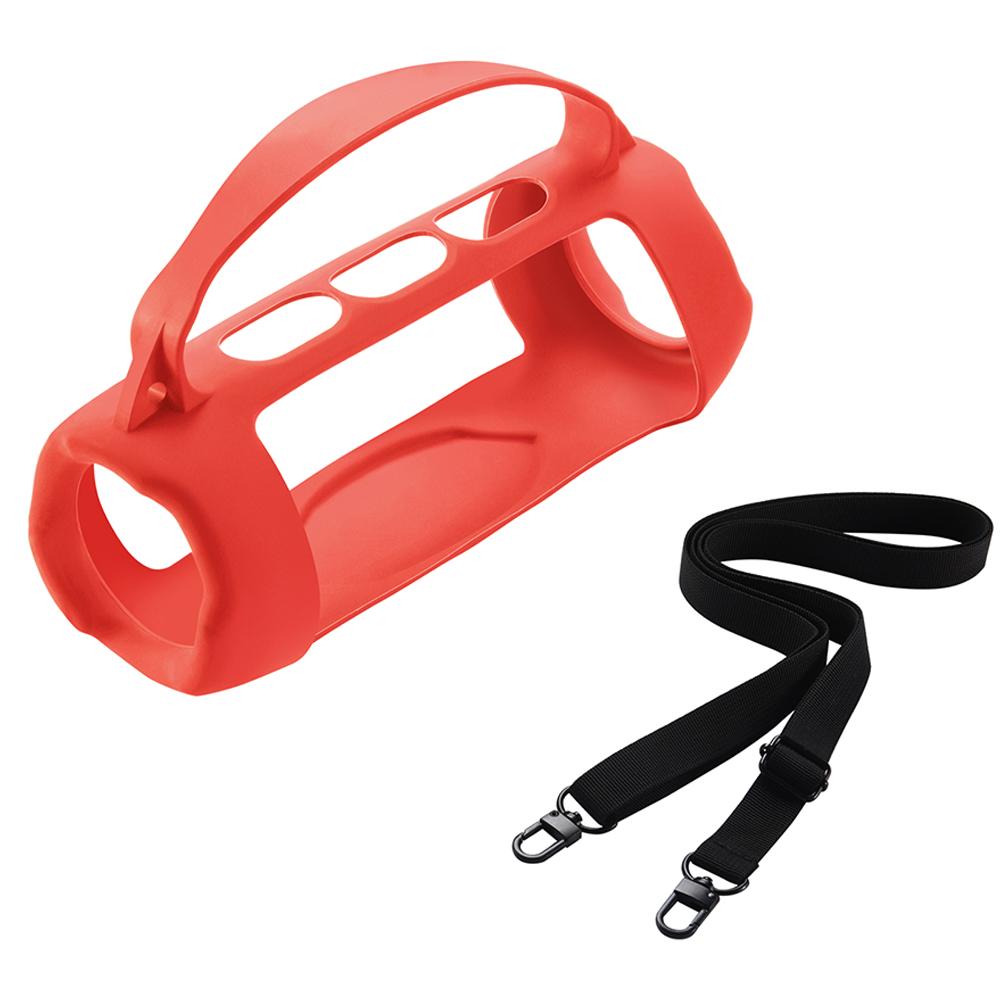 Silicone Cover Case Waterproof Travel Carrying Protective Gel Soft Skin with Shoulder Strap for JBL Charge 5 Wi-Fi Speaker