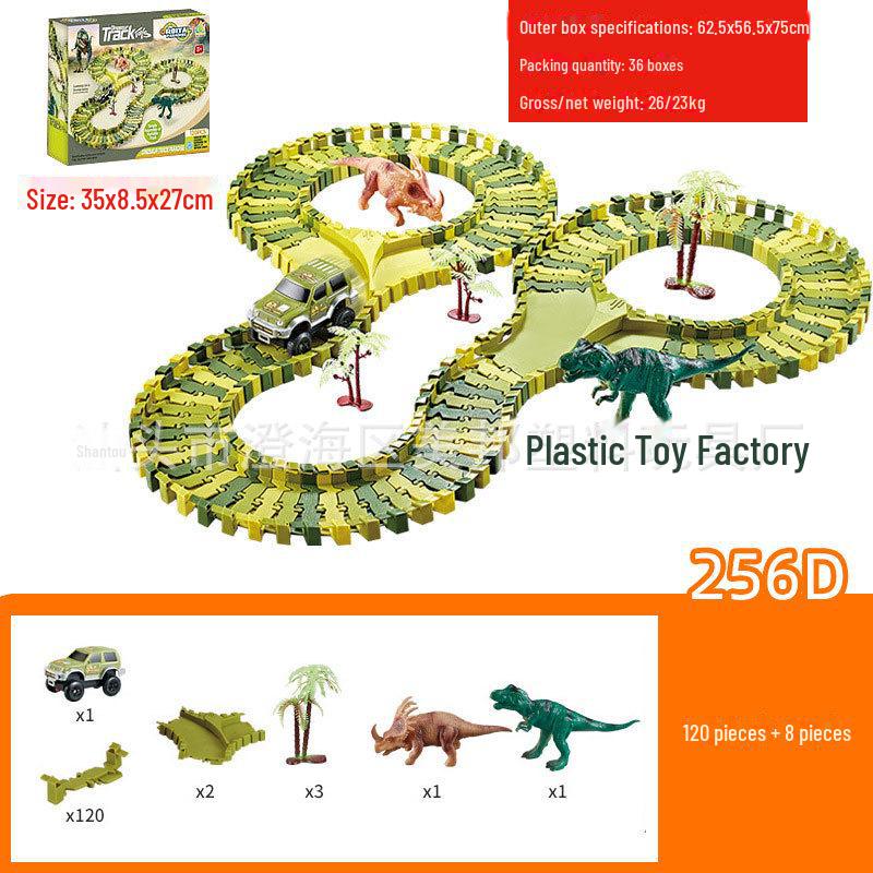 Электрическая игрушка-трековая трасса для динозавров с колесом обозрения для детей