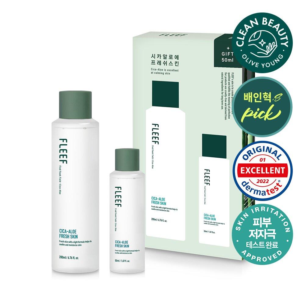 FLEEF Cica Aloe Fresh Skin Тоник, 200 мл, специальный набор (+50мл)