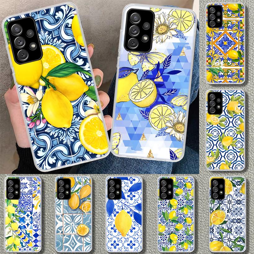 Средиземноморский Лимон Чехол для Телефона для Samsung Galaxy A12 A22 A32 A52 A72 A02S A51 A50S A31 A20S A10S Note 20 Ultra 10 Plus Ga