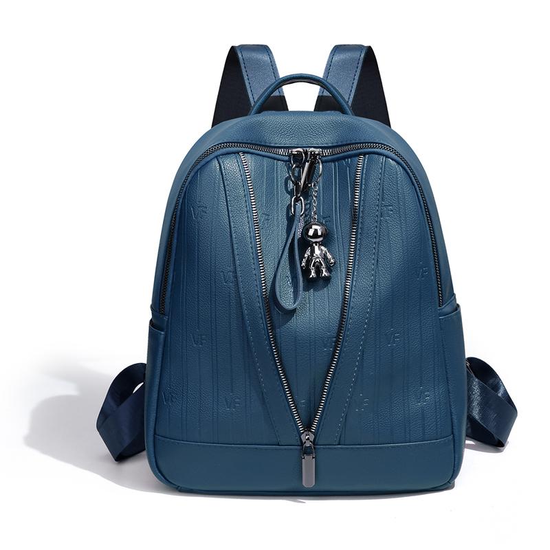 Сплошной цветной рюкзак Женский кожаный рюкзак Дорожная сумка