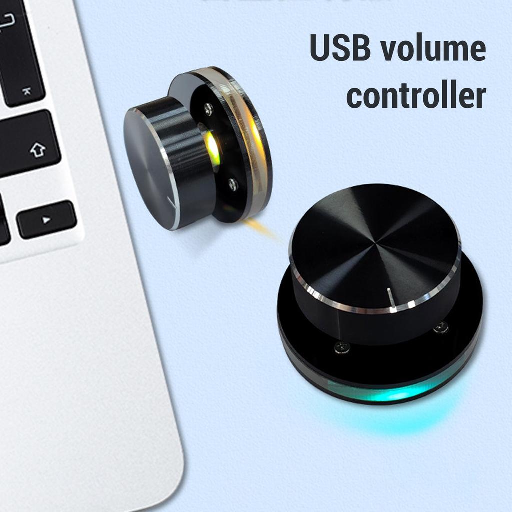 USB Volume Control Knob 360 Degree Rotating Professional USB Volume Control Multimedia Controller Knob Acrylic Plastic for PC