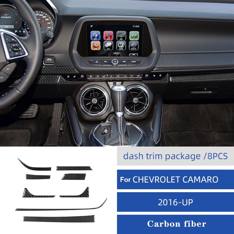 For Chevrolet Camaro 2016-UP Center Console Gear Carbon Fiber Cover Car Accessories Interior Stickers