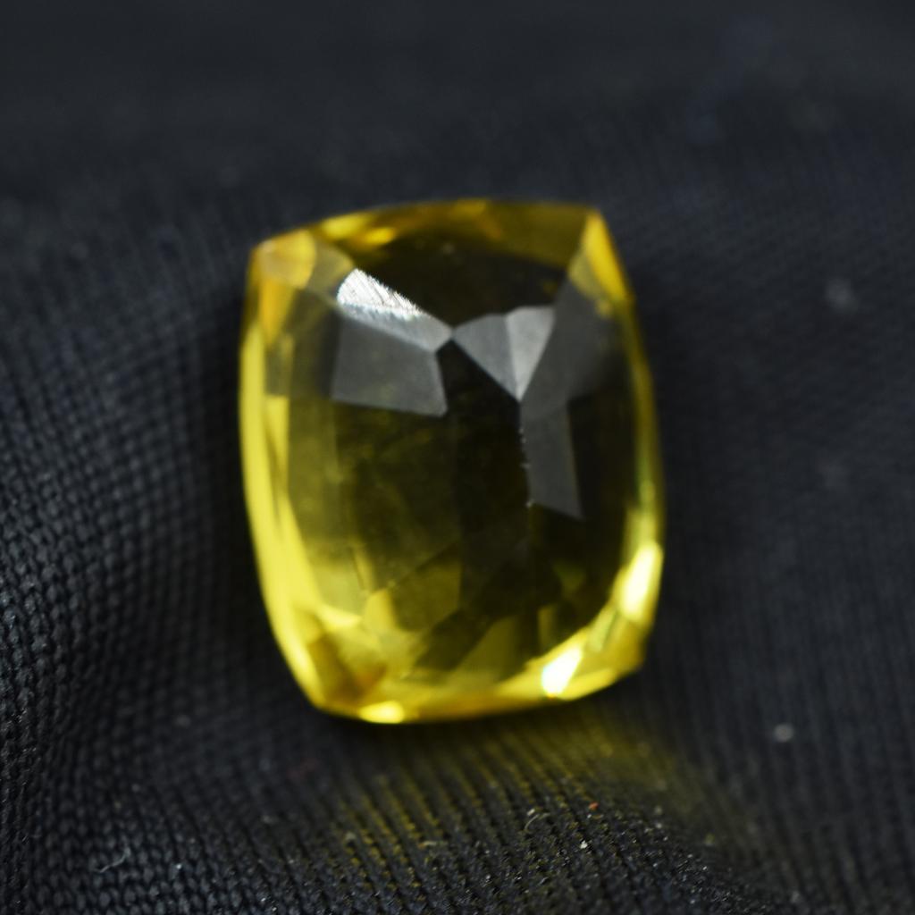 Yellow Sapphire Gem 11.10 Ct Cushion Cut Natural Loose Gemstone