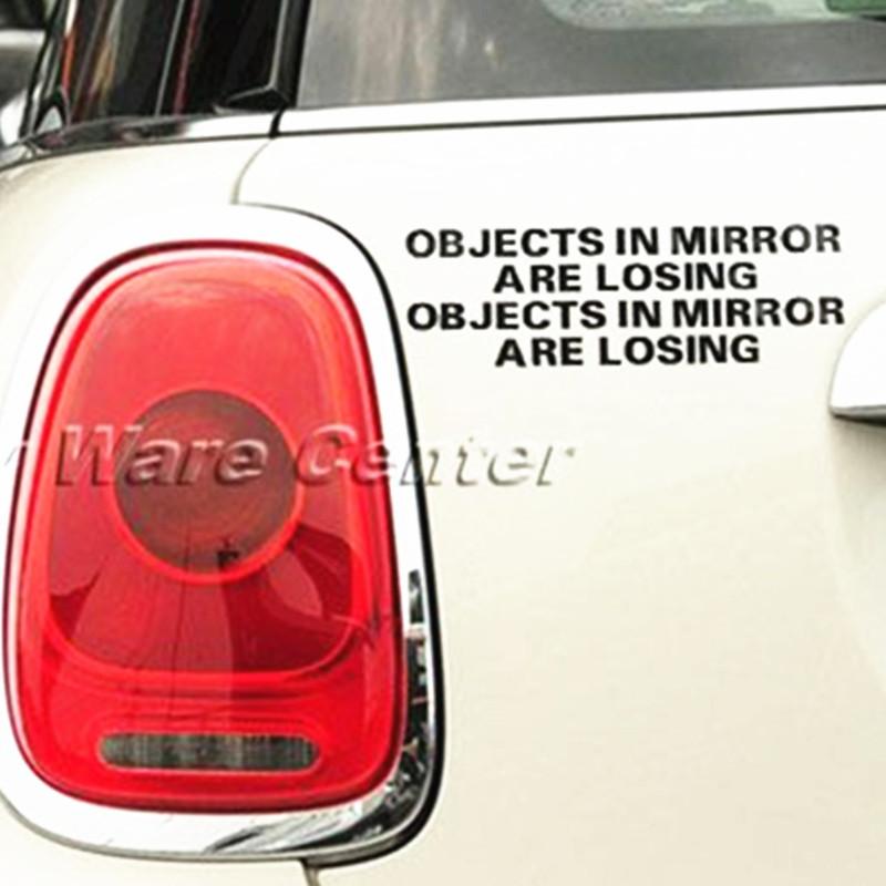 Автостайлинг Слово ОБЪЕКТЫ В ЗЕРКАЛЕ КАЖУТСЯ МЕНЬШЕ Автомобильная наклейка для двери, окна, наклейка для ноутбука на автомобили, мотоциклы, украшение
