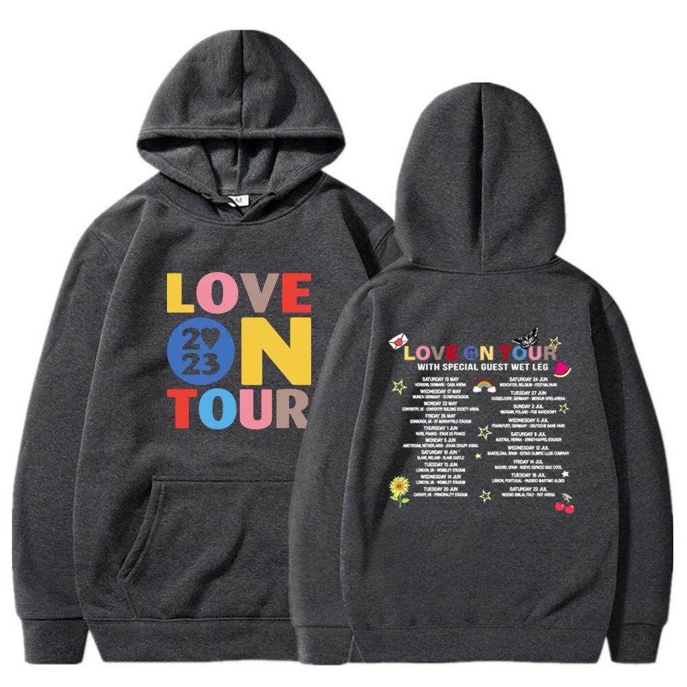 Толстовка Love on Tour 2023 HS Concert Толстовка с капюшоном Music Lover Эстетические пуловеры Унисекс Толстовки с рисунком Love on Tour Мерч Унисекс
