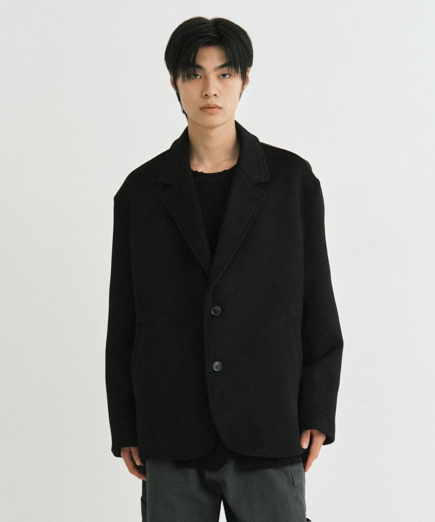 Endoor Warm Wool Blazer Jacket (Black)