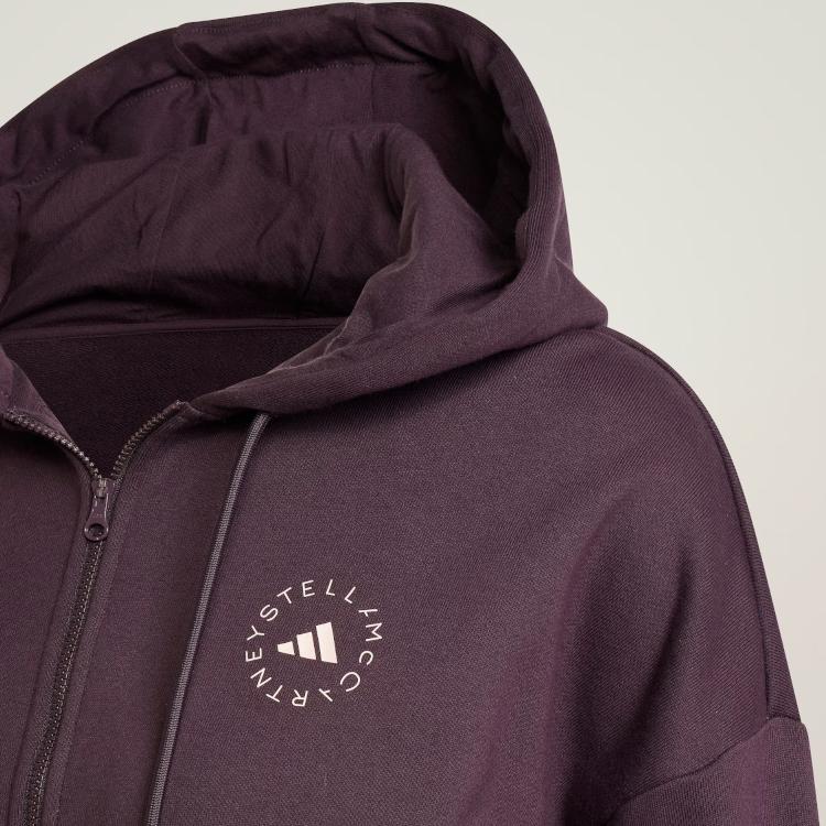 Adidas Stella McCartney Sportswear укороченная толстовка с капюшоном женская толстовка темно-коричневого цвета IZ5011