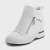 Women's 8cm Height-Boosting White Wedge Sneakers -  Spring/Summer Korean-Style Casual Shoes